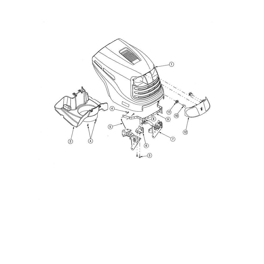 Hood & Grille Diagram and Parts List for 13AP11CP756  Cub Cadet Lawn Tractor